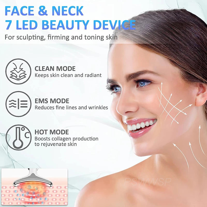 7-Color LED Neck & Face Beauty Device – Lift, Firm & Rejuvenate