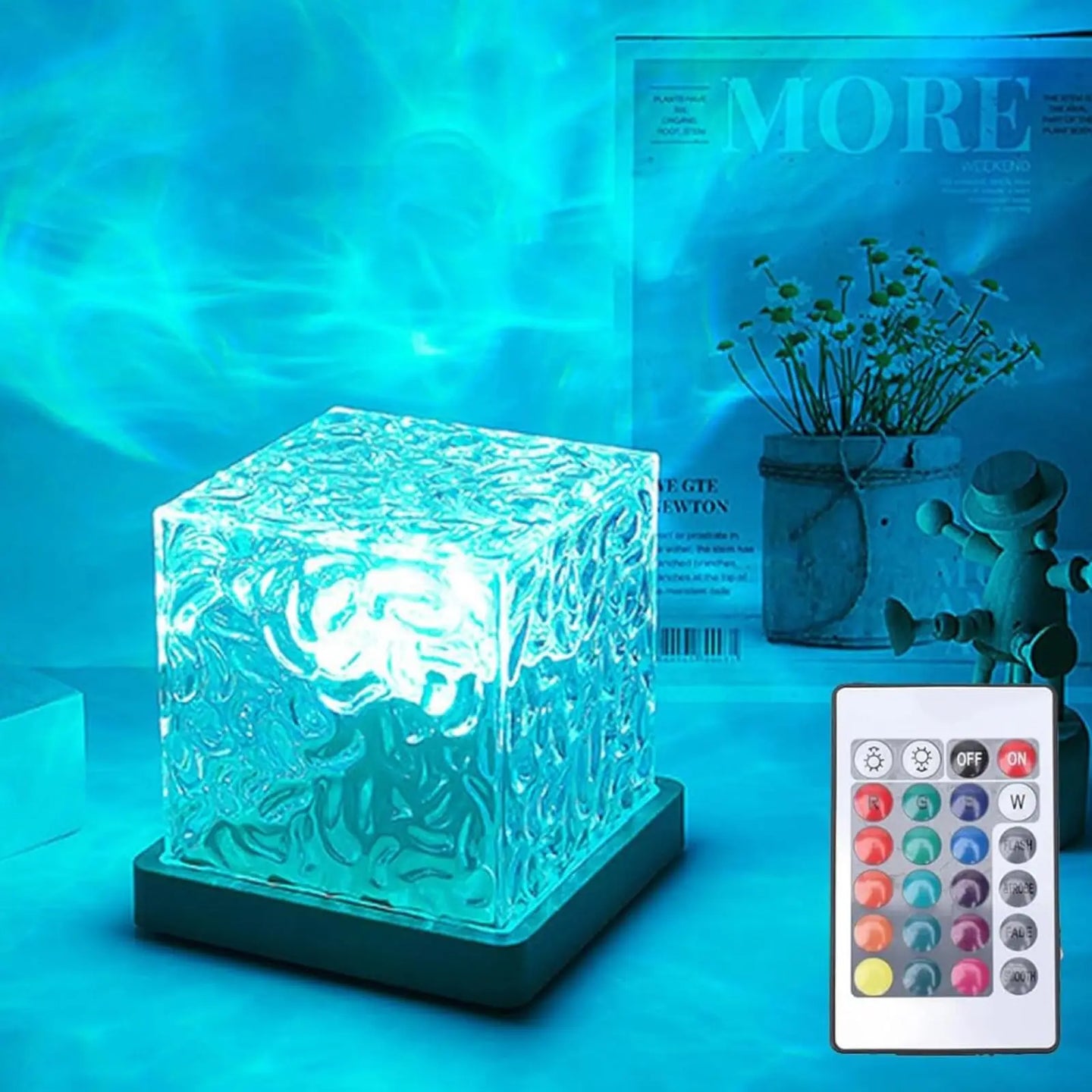 Aurora Flow – LED-Lichtwürfel mit Wasserfluss-Effekt und 16 Farben