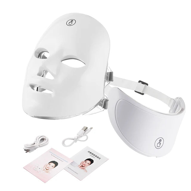 LED Face & Neck Mask – 7-Color Light Therapy for Skin Rejuvenation