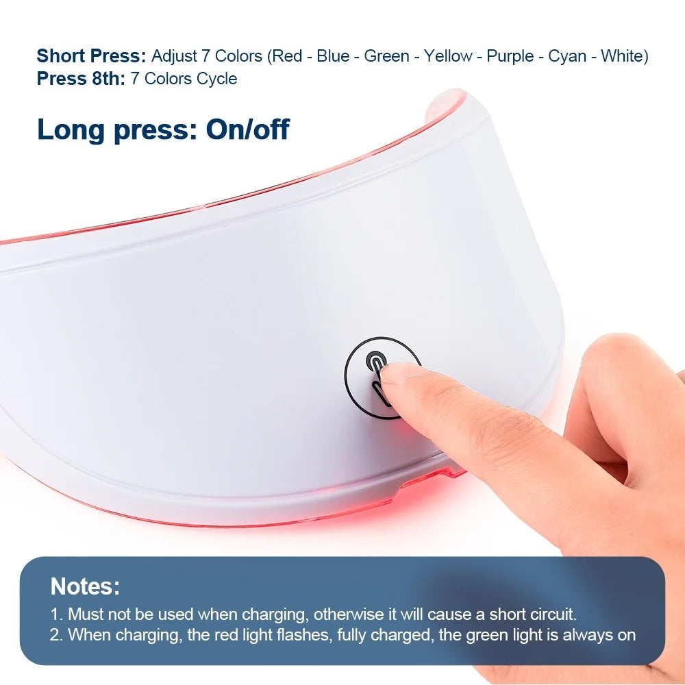 LED Face & Neck Mask – 7-Color Light Therapy for Skin Rejuvenation